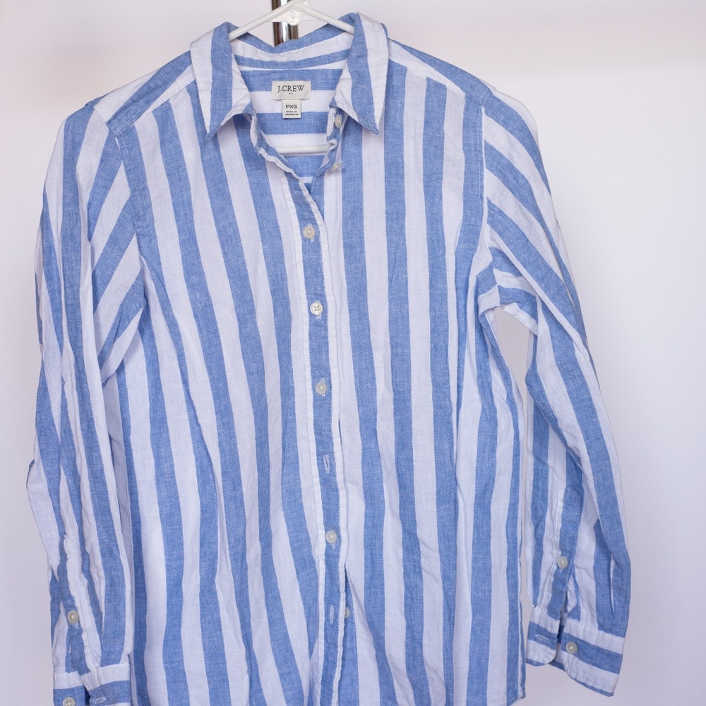 J.Crew Striped Linen Top